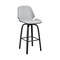 Armen Living Arabela 26" Gray Faux Leather and Black Wood Swivel Bar Stool LCAABABLGR26 - alternate 1